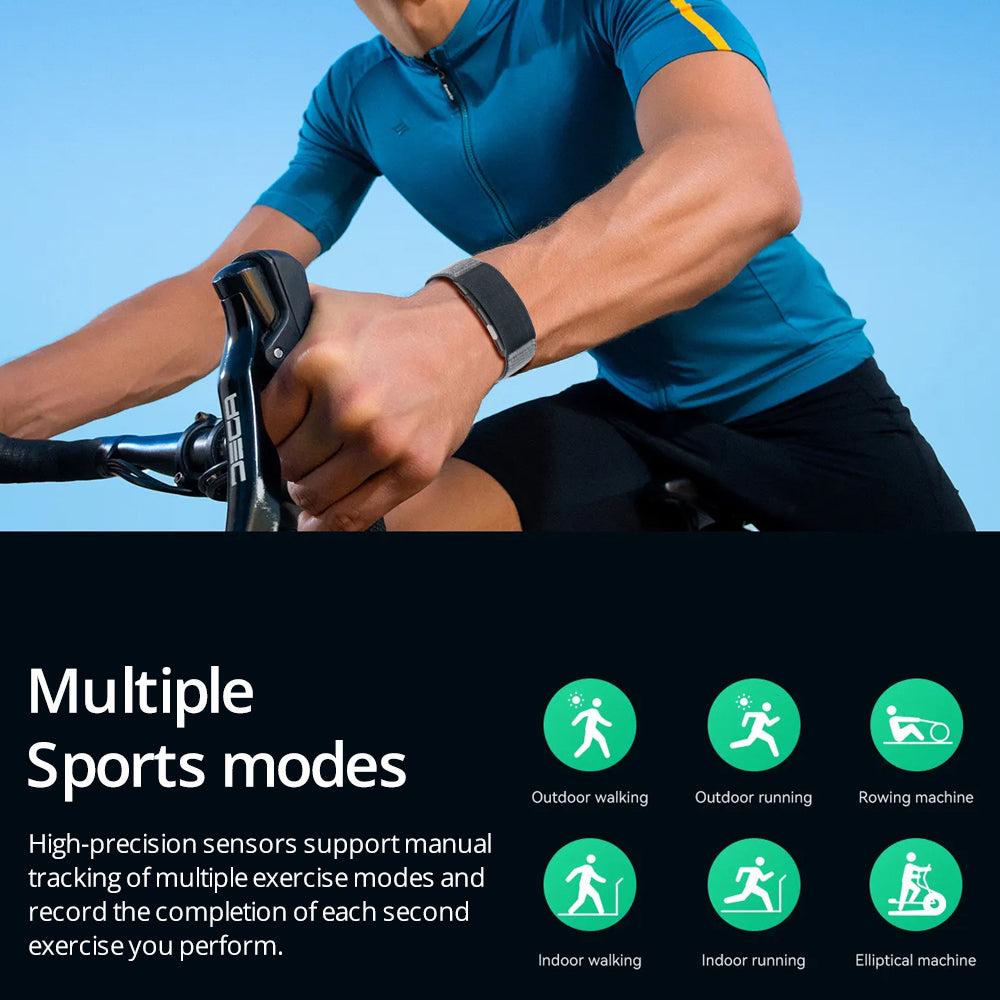 Lumora Essence ECG band used during cycling with sports modes