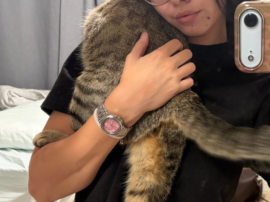 Lumora customer wearing a watch