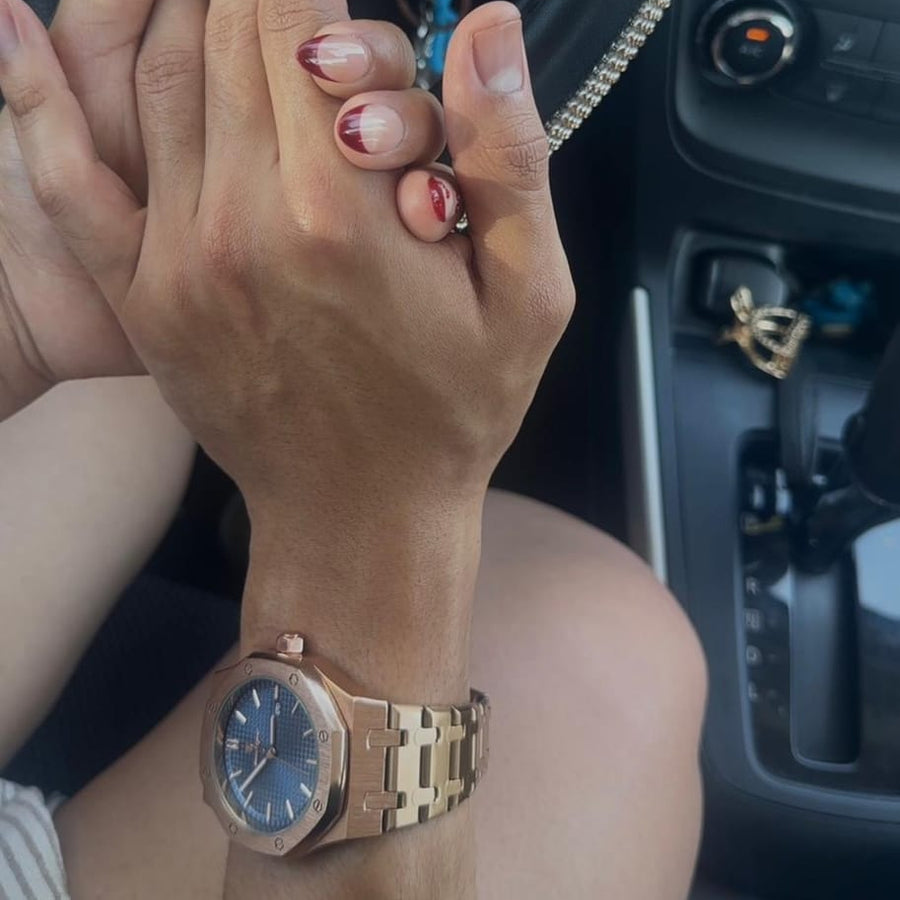 Lumora customer wearing a watch